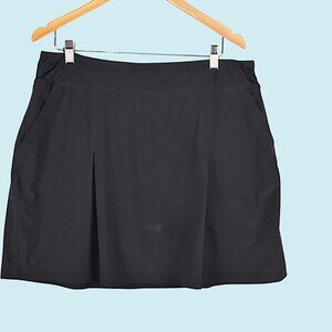 Callaway Golf Skirt Ladies Large Black 17" Skort Built-in Shorts Pleats Pockets
